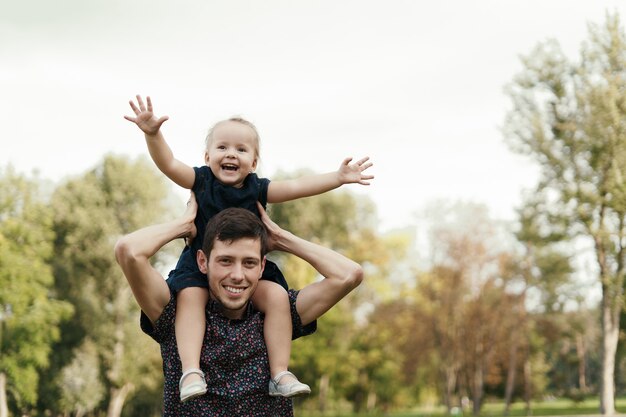 Father and daughter moments spending time in nature