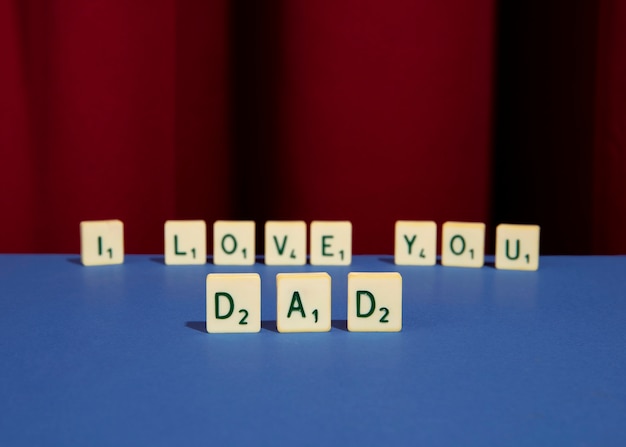 Father's day celebration with letters