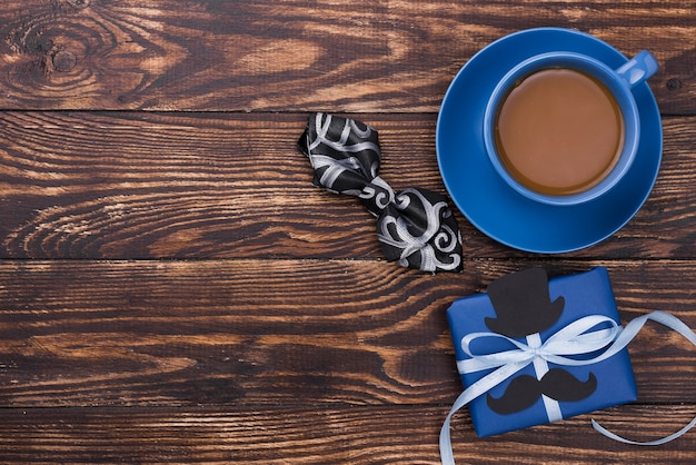 Free Photo father's day concept top view with coffee