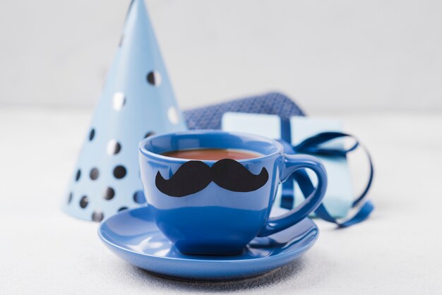 Father's day cup of coffee with moustache