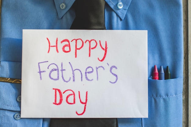 Free photo father's day writing and shirt with tie