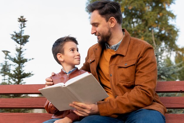 Father and son spending time together