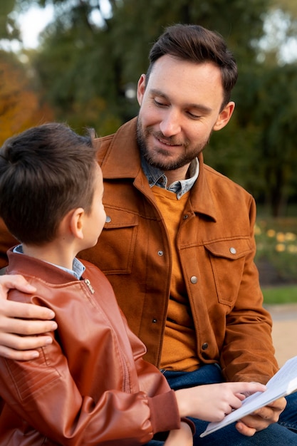 Father and son spending time together