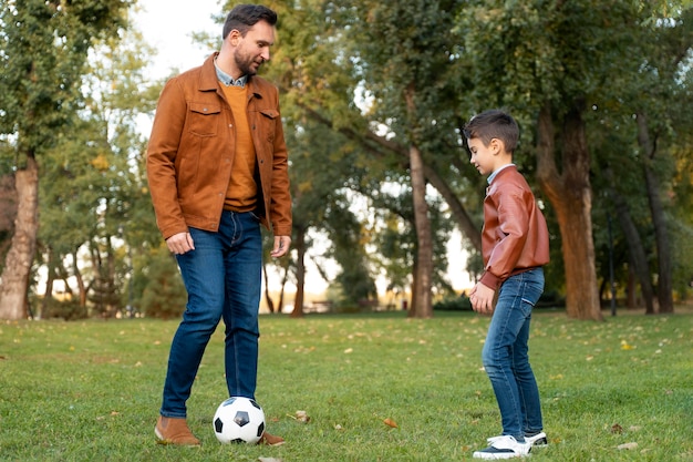 Father and son spending time together