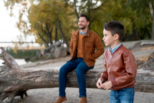 Father and son spending time together