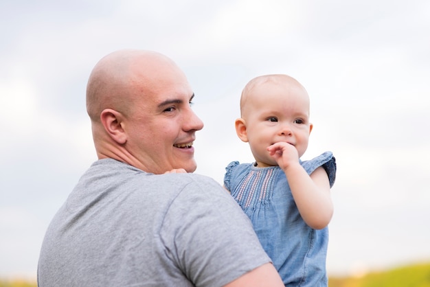 Father with child in nature