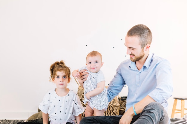 Free photo father with children