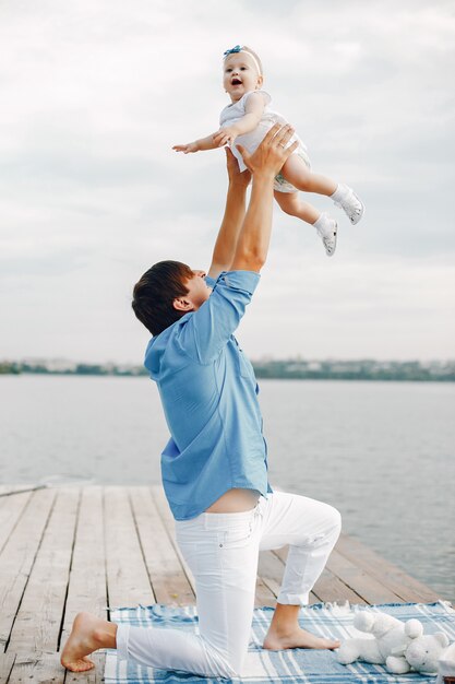 Father with little daughter