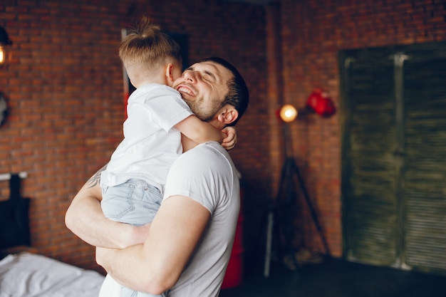 Father with little son