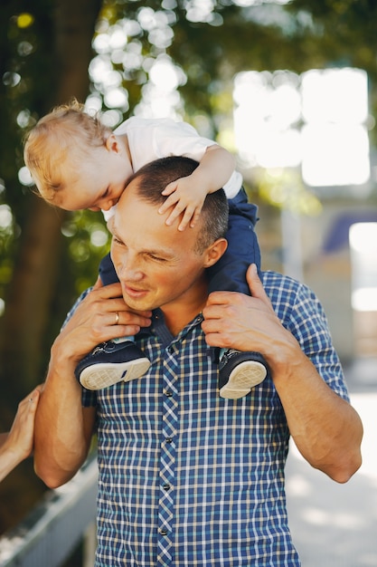 Free photo father with son