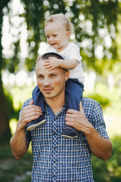 Free photo father with son