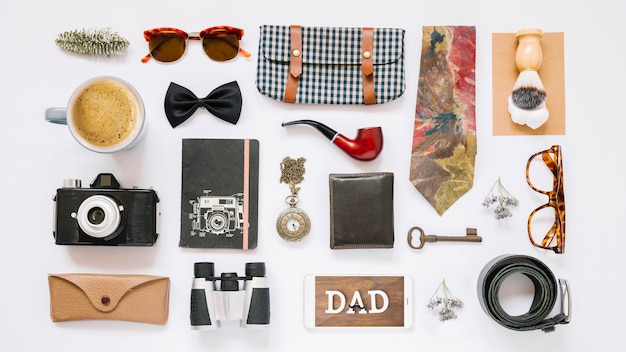 Fathers day composition with accessories