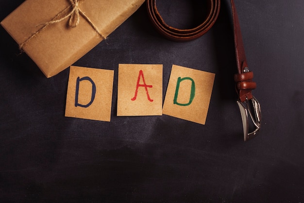 Free photo fathers day composition with belt