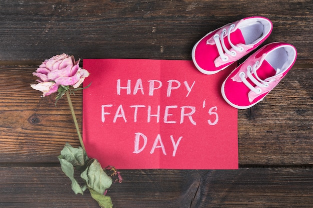 Free photo fathers day composition with card