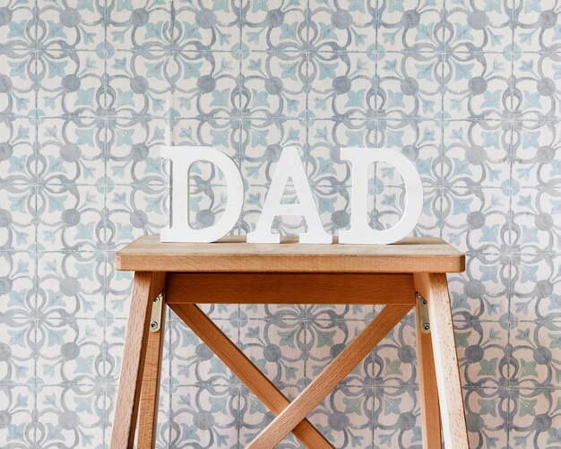 Fathers day composition with wooden furniture