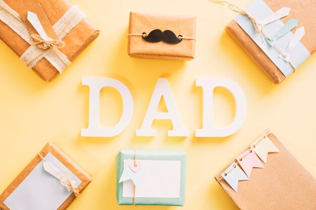 Fathers day concept with gift boxes