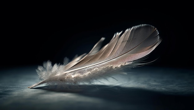 Feather's fragility showcases animal's elegance in nature generated by AI