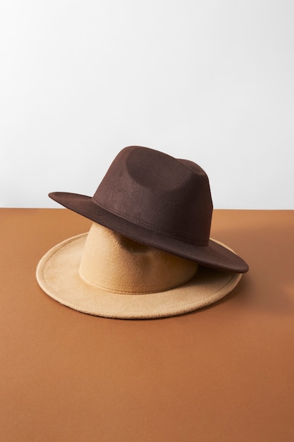 Free Photo fedora hats arrangement in studio