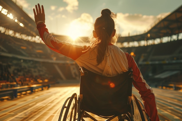 Free photo female athlete competing the paralympic games