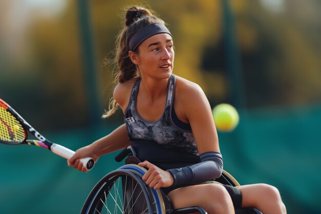 Female athlete competing the paralympic games