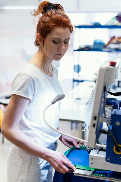 Free Photo female business owner working  portrait