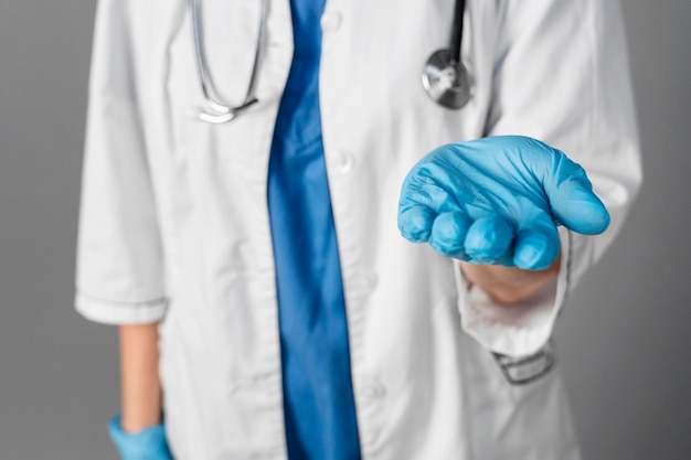 Female doctor at hospital wearing mask