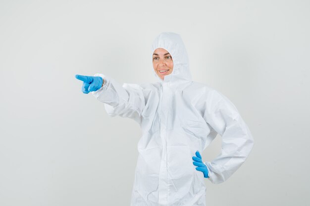 Female doctor in protective suit