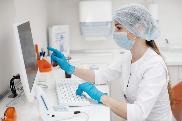 female doctor working with vacine