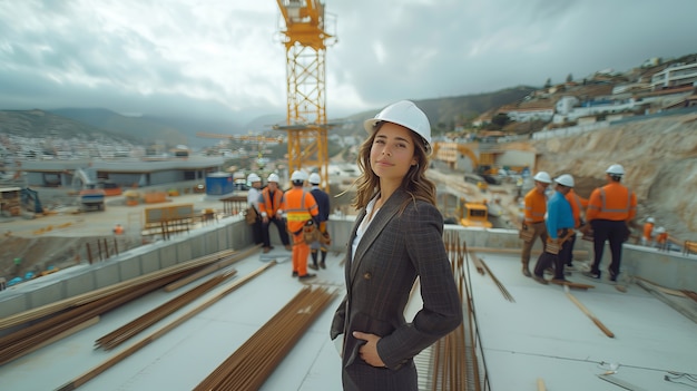 Female engineers  working