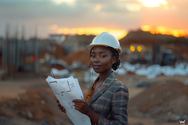 Female engineers  working