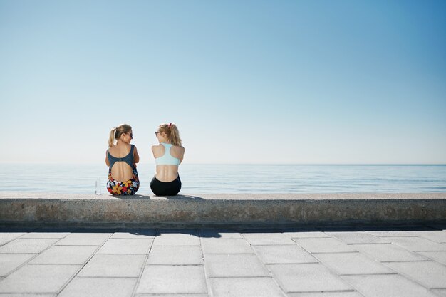 Female friends wearing sportswear