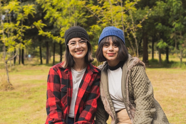 Female Hispanic friends enjoying a day off outside