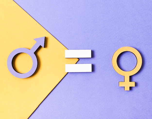 Free photo female and male gender symbols top view