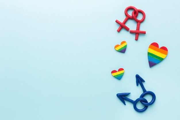 Free Photo female and male sexual orientation symbols and copy space