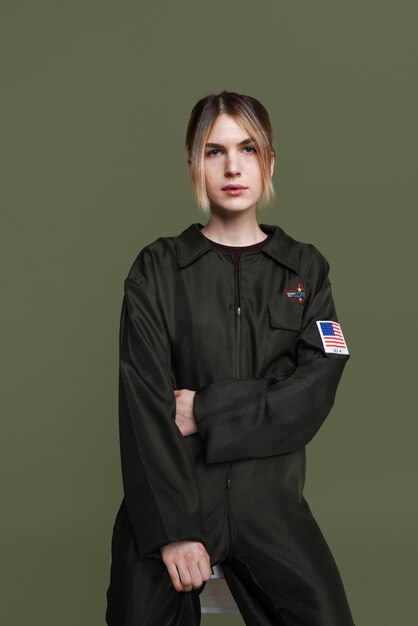 Female military general portrait