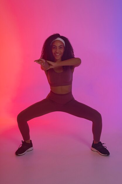 Female model practicing some zumba