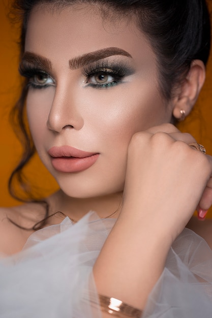 Free Photo female model in smokey party makeup