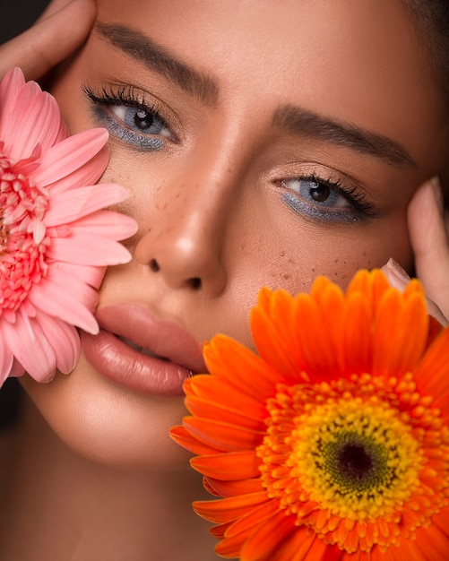 female model with flowers