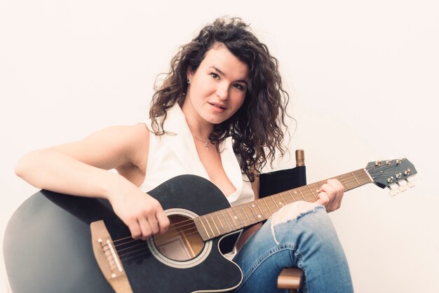 Female musician with guitar