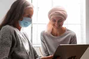 Free photo female patients talking at the hospital indoors