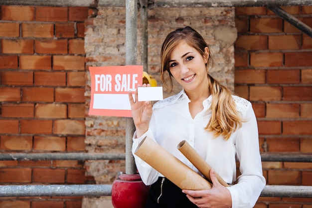 Female real estate agent