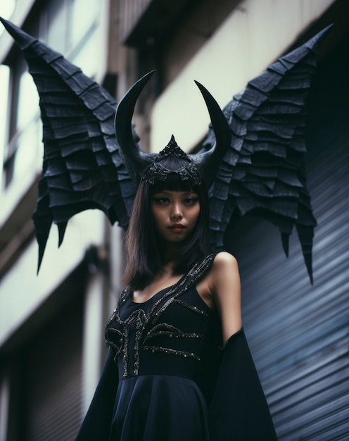 Free photo female representation of demon entity