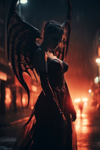 Free photo female representation of demon entity