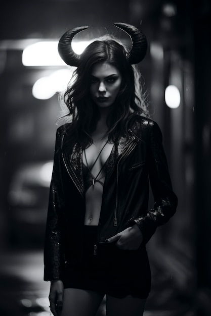 Free photo female representation of devil entity