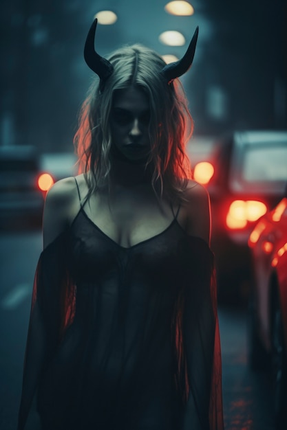 Free photo female representation of devil entity