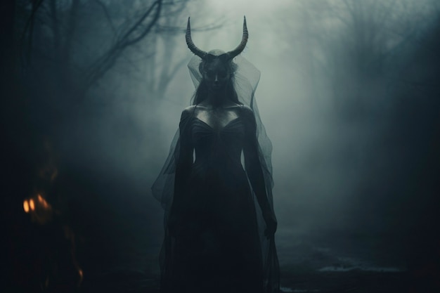 Free photo female representation of devil entity