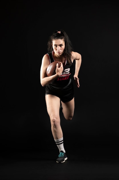 Female rugby player in sportswear