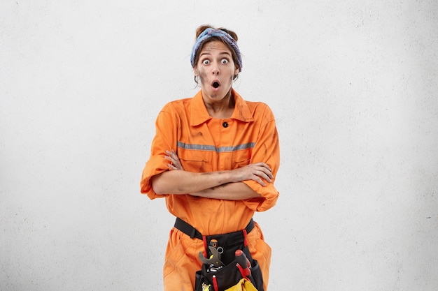 Female worker wearing work clothes