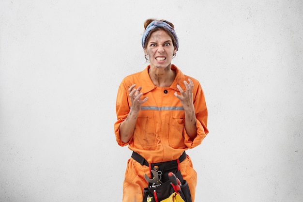 Female worker wearing work clothes