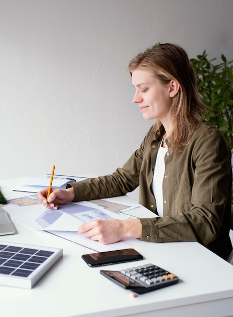 Free photo female working for environment projects